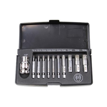 K-TOOL INTERNATIONAL K Tool International KTI75410 Damaged Torx Screw Extractor Set - 11 Piece KTI75410